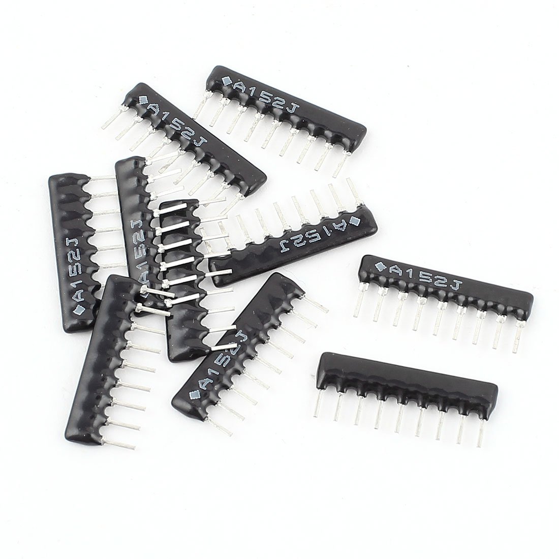 10 Pcs Fixed Resistors 1/8W 1.5K Ohm 9Pin SIP Through Hole Network