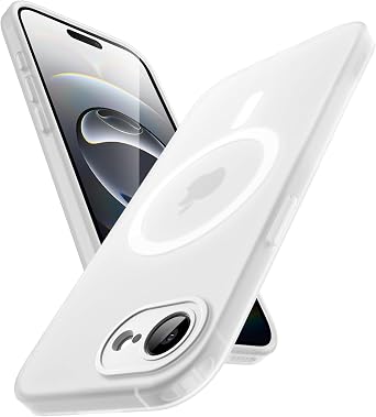 JETech Magnetic Matte Case for iPhone 17e/16e, Frosted Clear