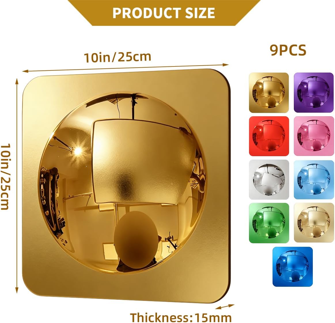 Sensory Bubble Wall Mirror, Interactive Shatterproof Acrylic Bubble Mirror, Wall-Mounted Sensory Space Calming Decor for Therapy & Wellness Areas - Dual Visual & Tactile Stimulation (9, Multicolor)