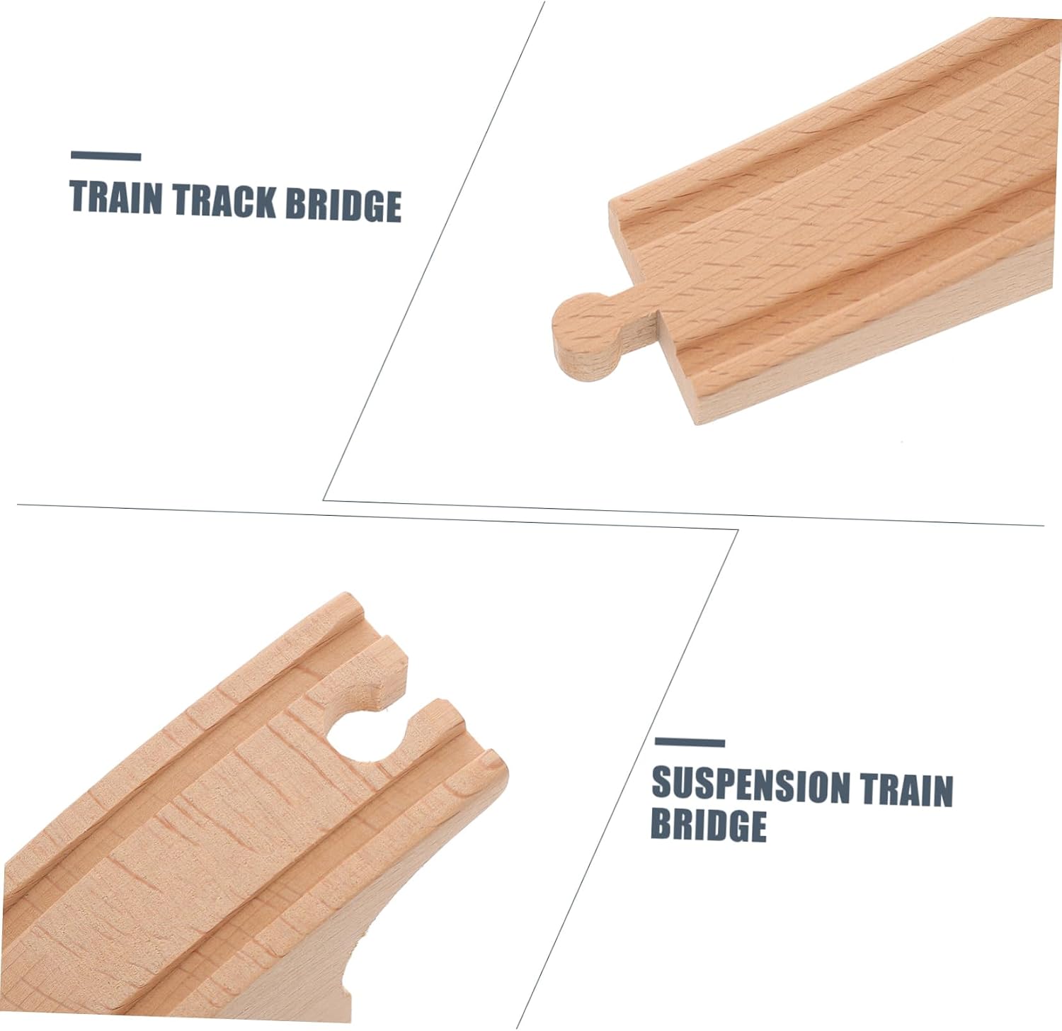 HANABASS Wooden Train Track Bridge Accessories Practical for Modular Railway Track Expansion Playthings for Hand Eye Coordination and