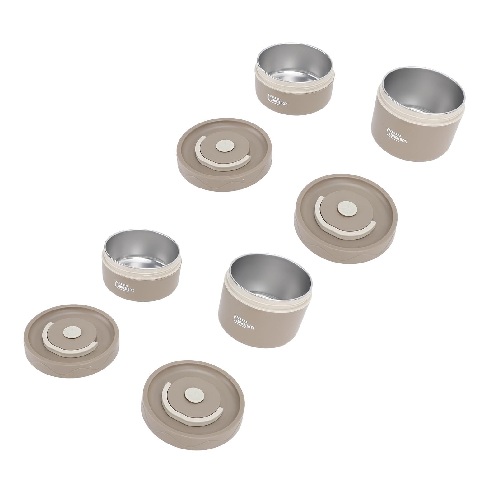 Caja térmica ,fácil de limpiar ,portátil ,contenedor de alimentos aislado de acero inoxidable 304 ,conservación de calor multifuncional con bolsa térmica para la escuela (4 piezas)