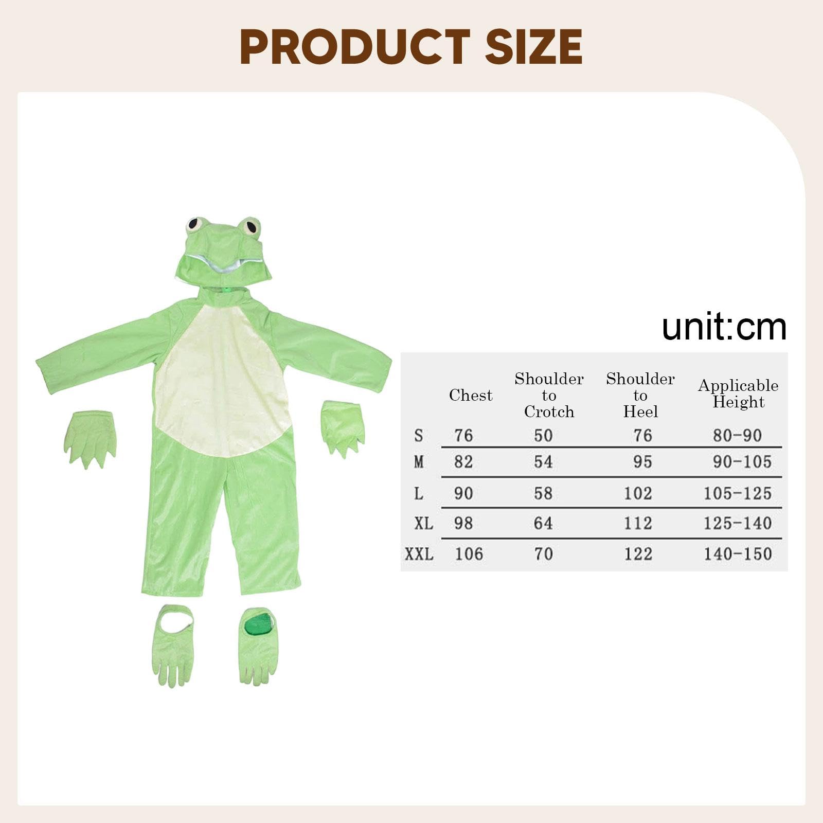Conjunto de Disfraz de Rana para Niños Y Niñas, Accesorios para Disfraces Y Actuaciones de Cosplay, XXL
