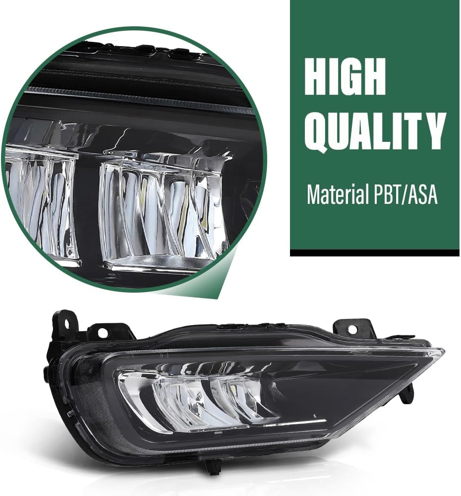 GRAND ORANGE LED Front Right Side Bumper Lamp Fog Light Compatible with Volvo XC90 XC60 S90 V90 2016-2024 31395866 Black