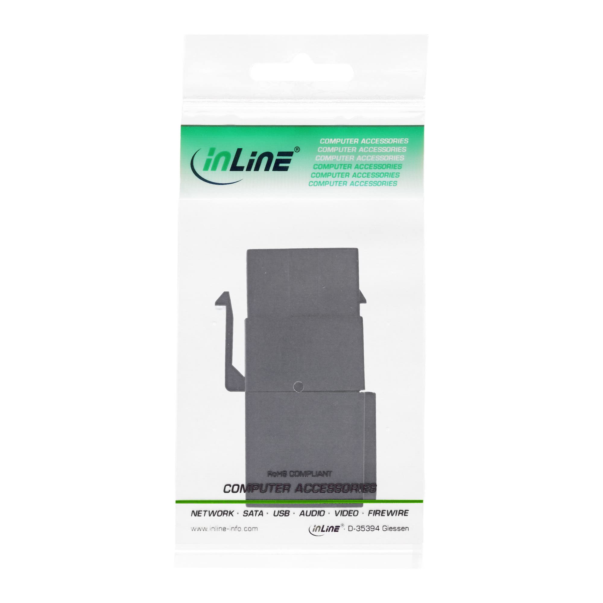 InLine Keystone USB 2.0 Angolato 90° | USB-A Femmina/Femmina | Nero | Per Pannelli Snap-In E Patch Panel