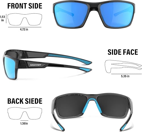 Miniatura 7 de HAAYOT Polarized Sports Sunglasses for Men Women, Fishing Cycling Running Driving Golf Glasses,UV Protection