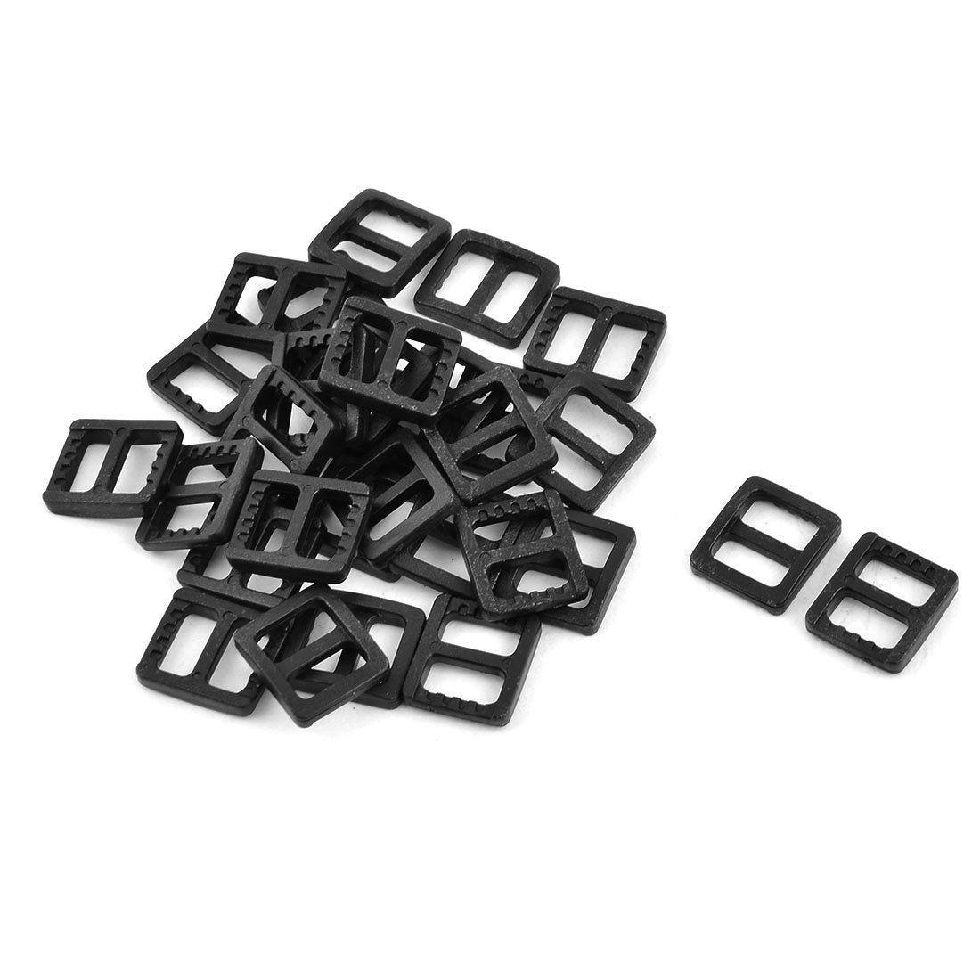 Uxcell Black Sourcingmap Plastic Schoolbag Webbing Adjustable Fastener Buckle 10Mm Strap Width 30Pcs