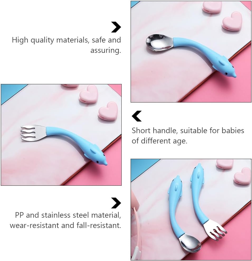 Toddmomy Kids Stainless Steel Silverware Set with Bendable Spoon and Fork Easy Grip Utensils for Toddlers Safe and Comfortable Children S Tableware