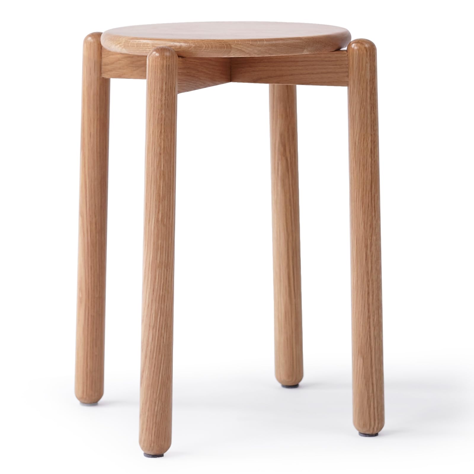 Condition photo showing New/Like New for solid wood stackable stools, modern barstools for kitchen, dining room, living room, and classroom (natural oak)