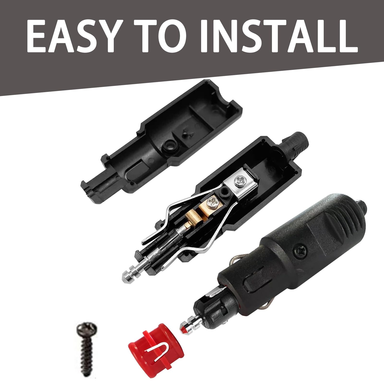 4 Pcs Prise Allume Cigare 12V Male, Prise 12V Voiture Avec Fusible 8A&10A, Universelle Prise Allume-Cigares 12V-24V, Pour Camions