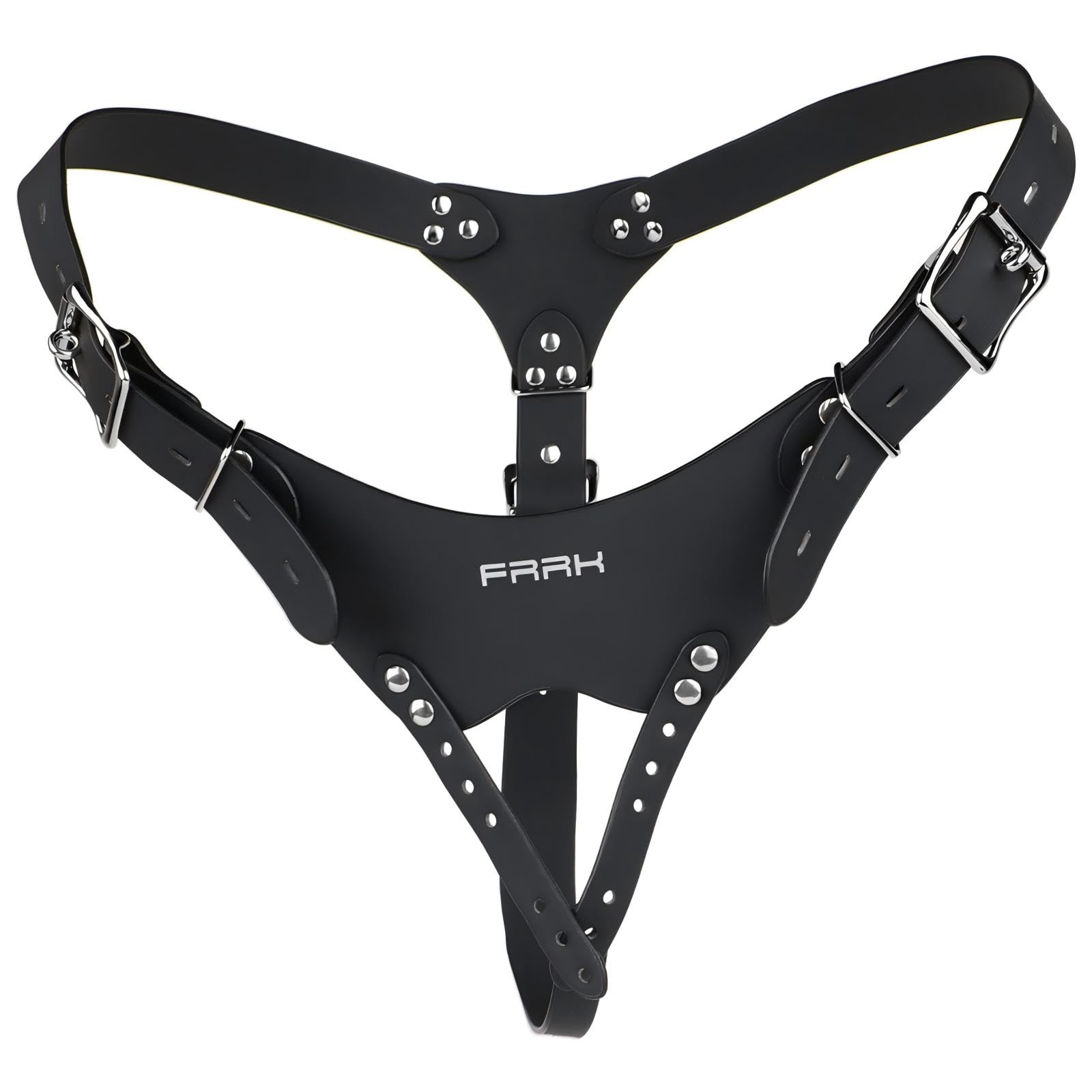 Ceinture de Chasteté Réglable en PU Accessoire pour Cage de Chasteté pour Pénis Sex Toýs Homme à Utiliser avec la Chastity Cage Man Convient pour un Tour de Taille de 74cm-106cm (Black)