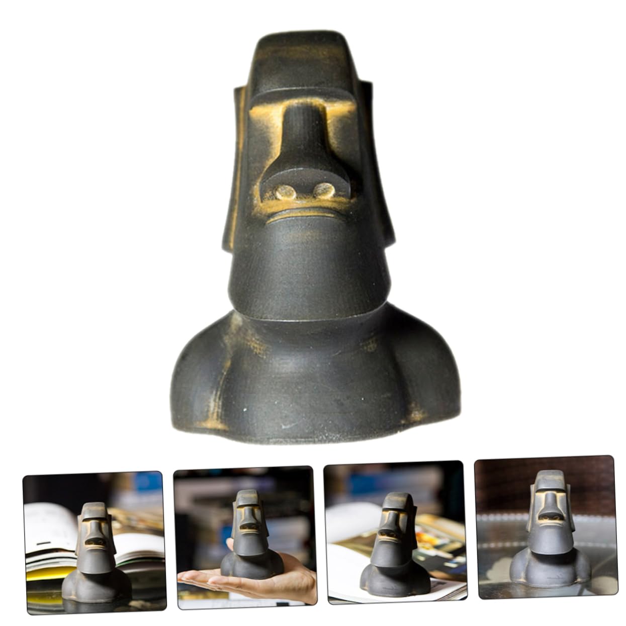 Statua Moai in Miniatura Decorazione in Resina Isola Pasqua Scultura Da Scrivania Per Ufficio Statua Cultura Estetica Unica