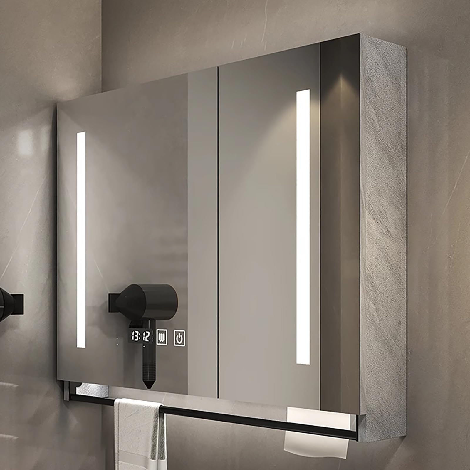Armoire à pharmacie avec miroir haut de gamme rétroéclairé LED au design épuré