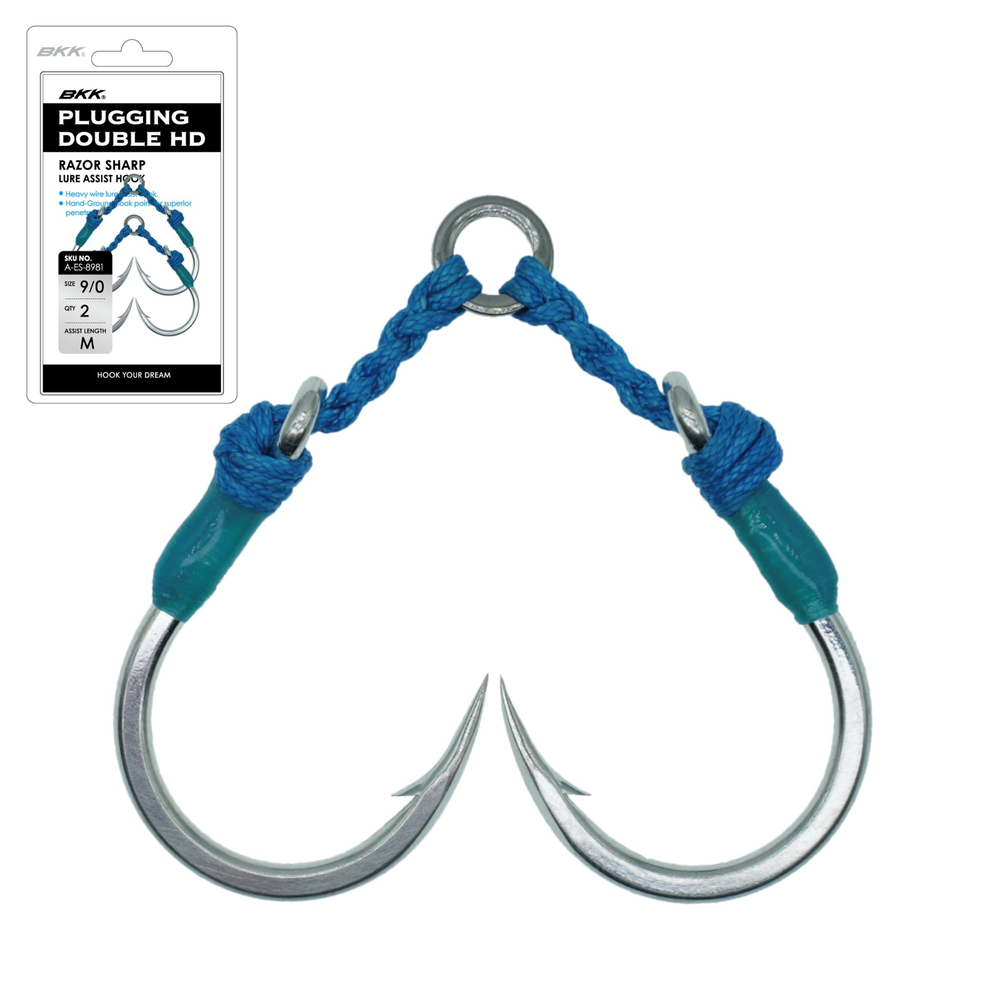 BKK LONESNIPER Single Lure Hook | 2X | Saltwater Super Slide Coating | Needle Point | Popping Trolling Stickbaits