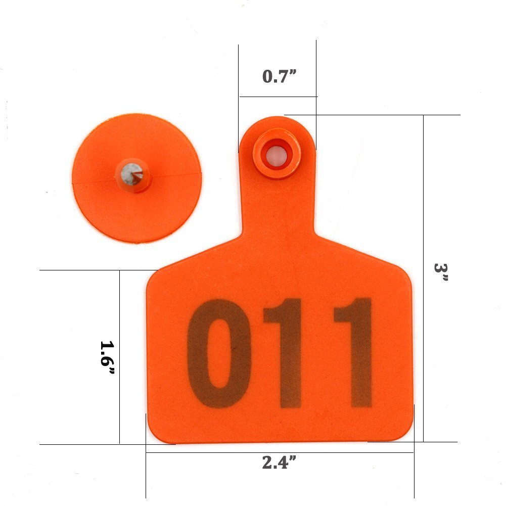 Rinder Ohrmarken Set 1-100 - Mit Zange Und Werkzeug Für Vieh Markierung