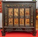 Armoire sculptée Armoire Ancienne Chinoise en Orme SCULPTÉE
