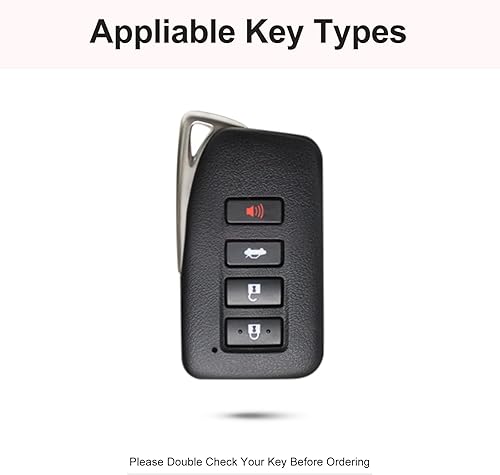 Miniatura 2 de SHANGHONG Compatible con Lexus - Funda para llavero con llavero de cuero de cristal de protección de 360 grados funda para llave inteligente RX ES