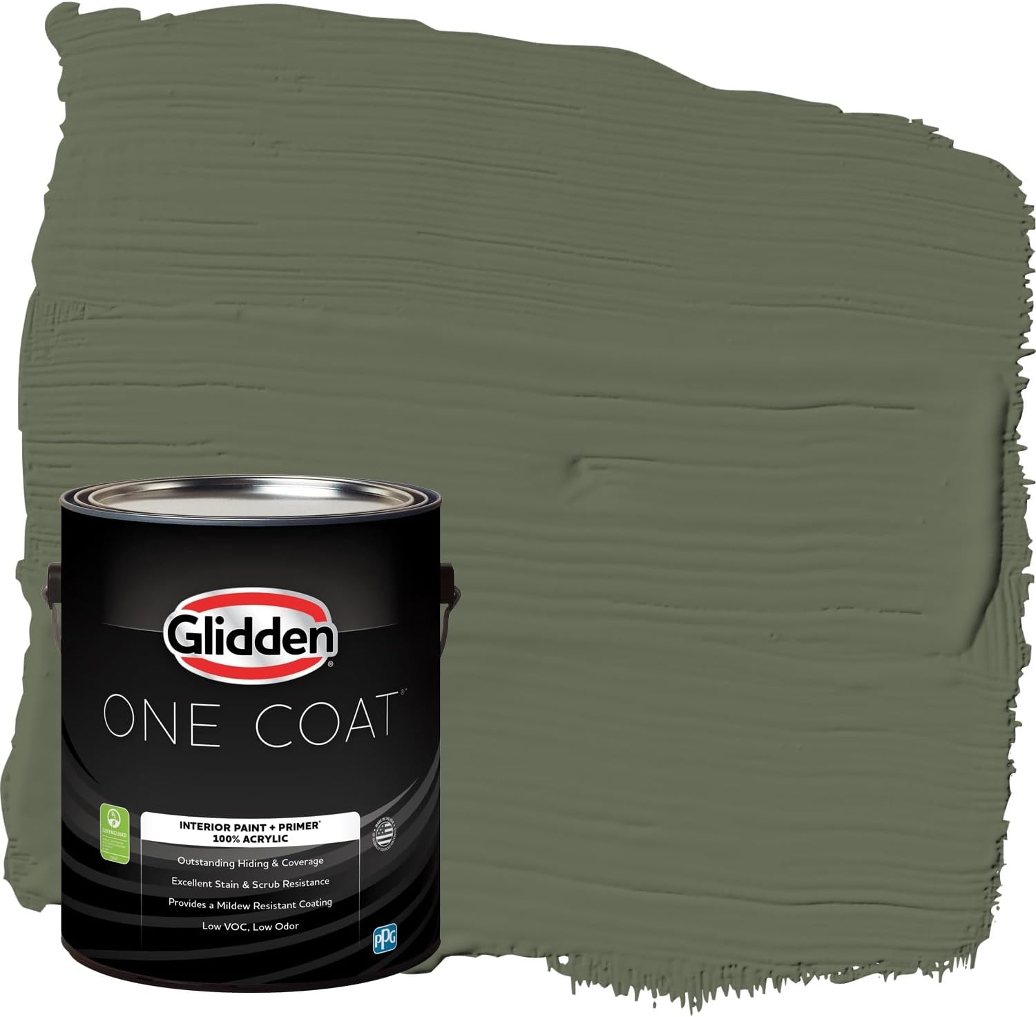 Glidden Interior Paint + Primer: Sage/All About Olive, One Coat, Eggshell, 1-Gallon