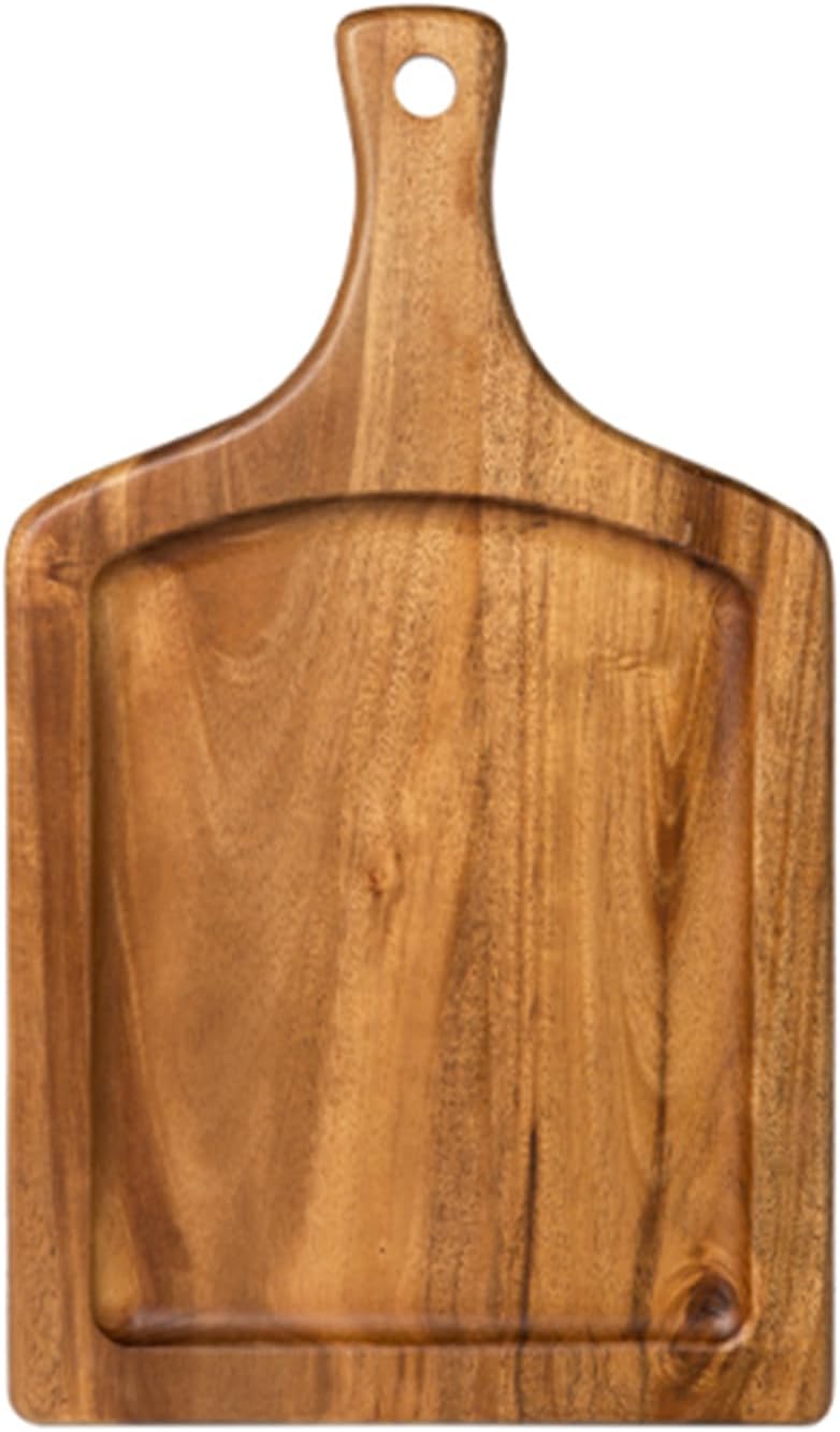 Wooden Chopping Board, Wooden Serving Tray with Handle,Acacia Wood Charcuterie Boards(A)