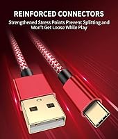 Vista 3 de Cable de carga para interruptor NS y Switch Lite Switch OLED paquete de 2 cables de carga rápida USB C a USB A tipo C para controlador Pro Samsung