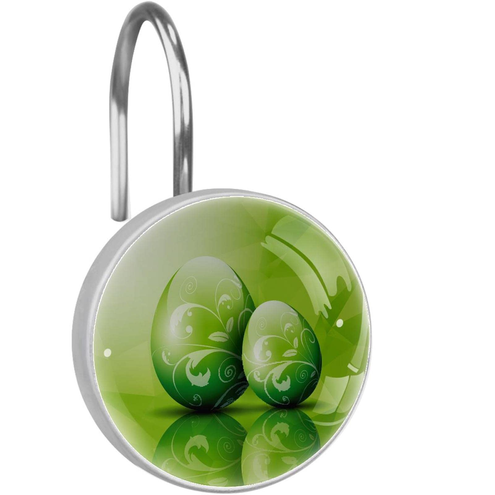Crochets pour rideau de douche vert œuf de Pâques anneaux de suspension inox