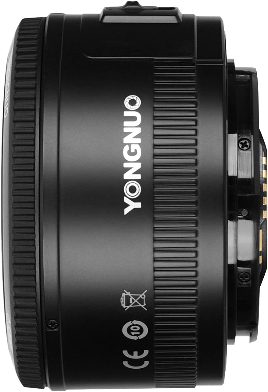 YONGNUO YN50mm F1.8, Standard Prime Auto Focus Lens for Canon Full Frame SLR EF Mount Cameras Black