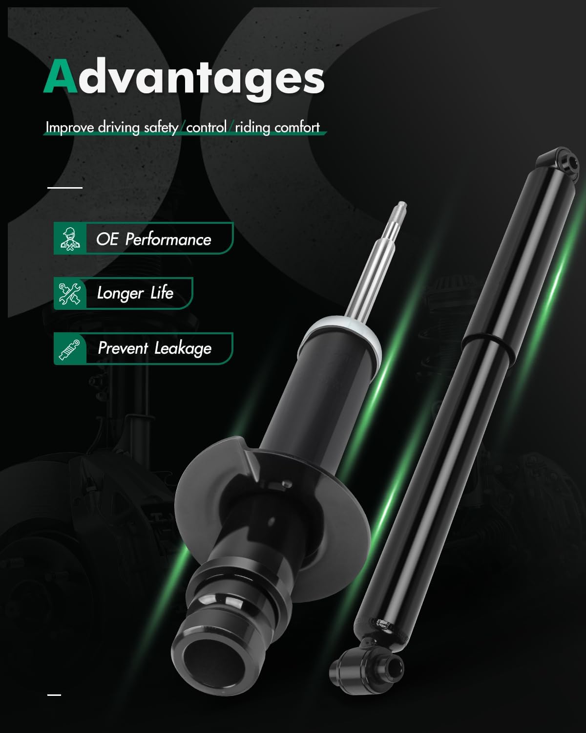 SCITOO 4pcs Front Rear Shock Absorbers Fit for Chevrolet SSR 2003-2006,for GMC Envoy 2002-2009, for Isuzu Ascender 2003-2008,for Oldsmobile Bravada 2002-2004 Auto Suspension Assembly Replacement