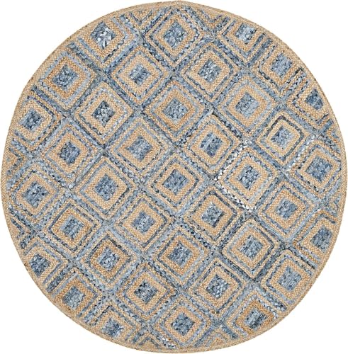 Alfombra de yute natural trenzada y mezclilla antidesgaste para suelos fríos Aizza Trends 2