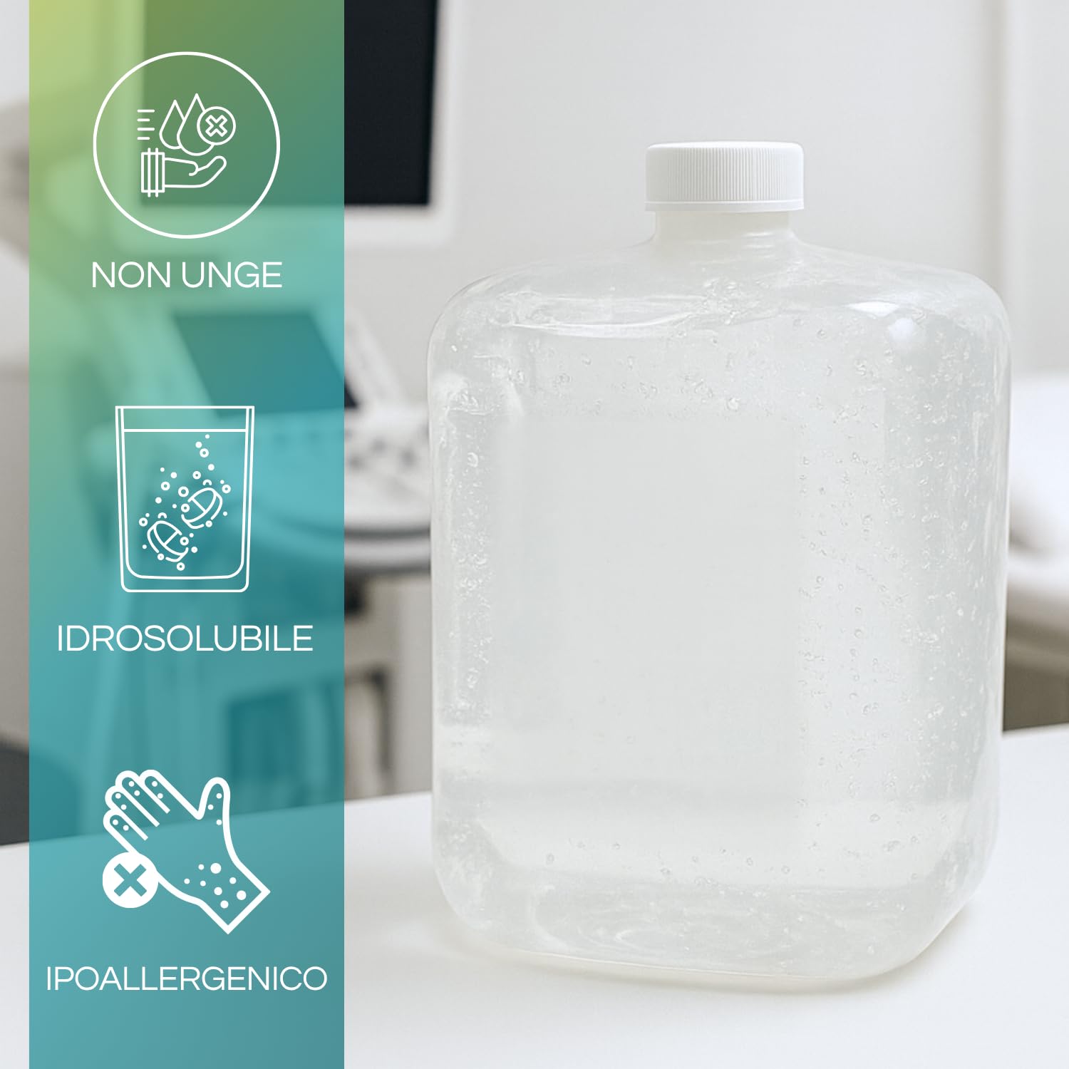 Palucart Gel Conduttore per Ultrasuoni ed Ecografie Sacca da 5000 ml con Dosatore – Denso, Trasparente, Ipoallergenico e Idrosolubile – Ideale per Tecar, Laser e IPL