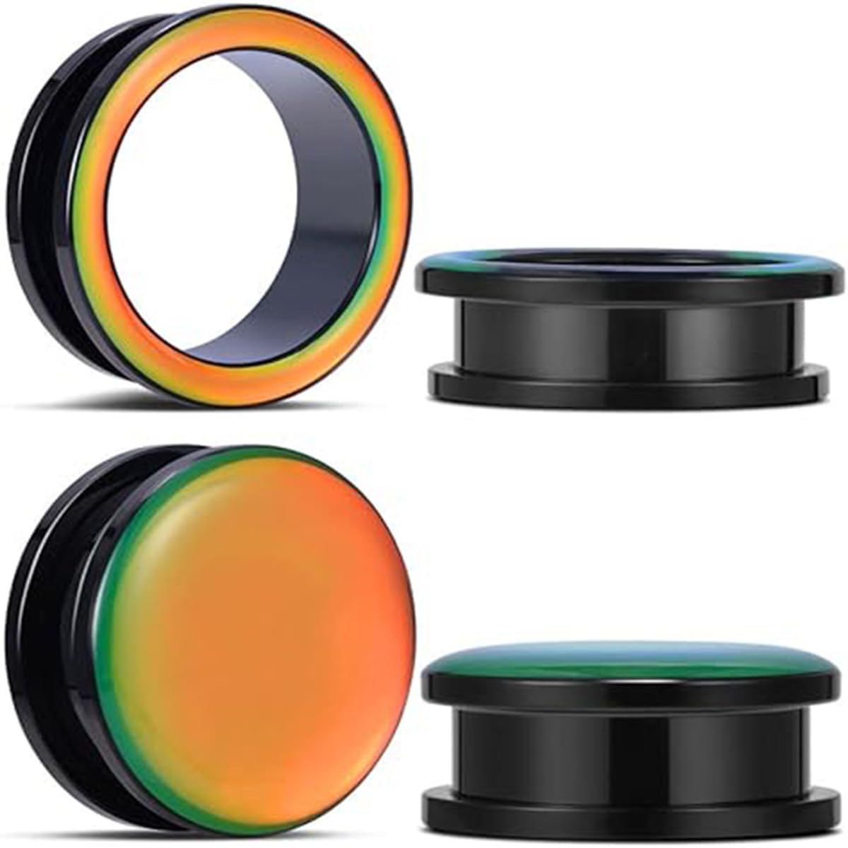 Huacan Flesh Tunnel Set 10mm Anhänger Ohr Piercing Plugs Wei