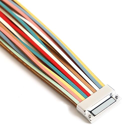 Miniatura 7 de hotoo Pulseras de cuero hechas a mano en capas para mujer, apilables, de colores gruesos, pulseras para hombres, pulsera de regalo