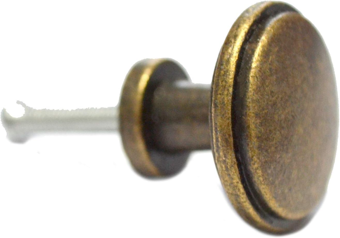 8 Pcs Round Bronze Knobs Antique Drawer Handles Vintage Decorative Floral Pulls Single Hole for Cabinet Cupboard Dresser Wooden Case Jewelry Box Chest (Dia:1", Height:7/8")