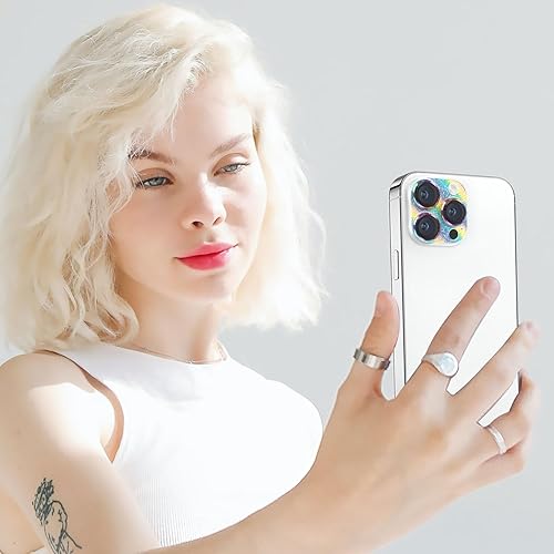 Miniatura 7 de Hsefo Protector de lente de cámara para iPhone 15 Pro y iPhone 15 Pro Max, protector de pantalla de metal de vidrio templado antiarañazos, a prueba