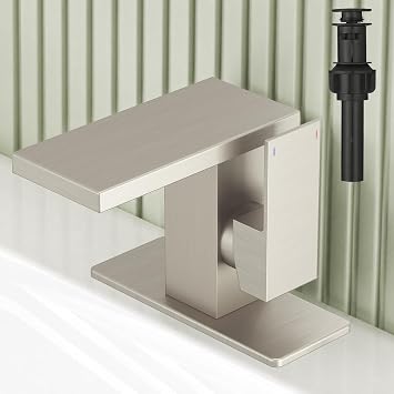 Hoimpro Bathroom Faucet 1 Hole, Single Handle Sink Faucets Brushed Nickel