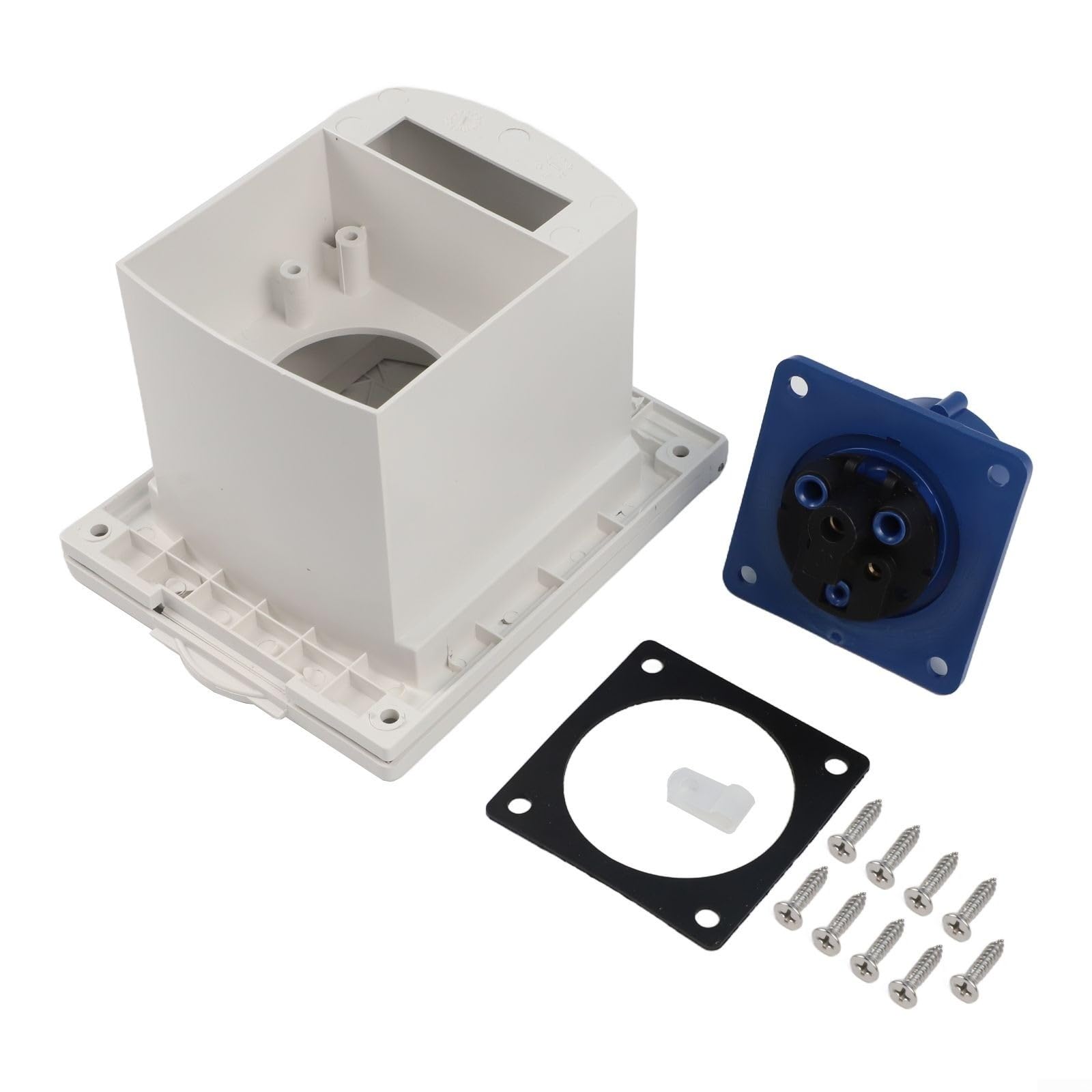 Scatola esterna impermeabile per camper, presa di corrente da 16 A 220 V con copertura protettiva IP44, per roulotte e camper (bianco)