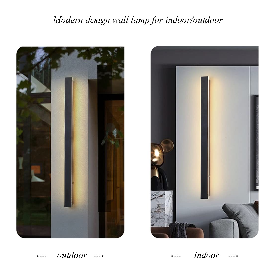 Lot De 4 Appliques Murales LED 80cm 24W Blanc Froid 6500K IP65 - Éclairage Extérieur/Intérieur Moderne - Pour Mur, Porche, Jardin - 9