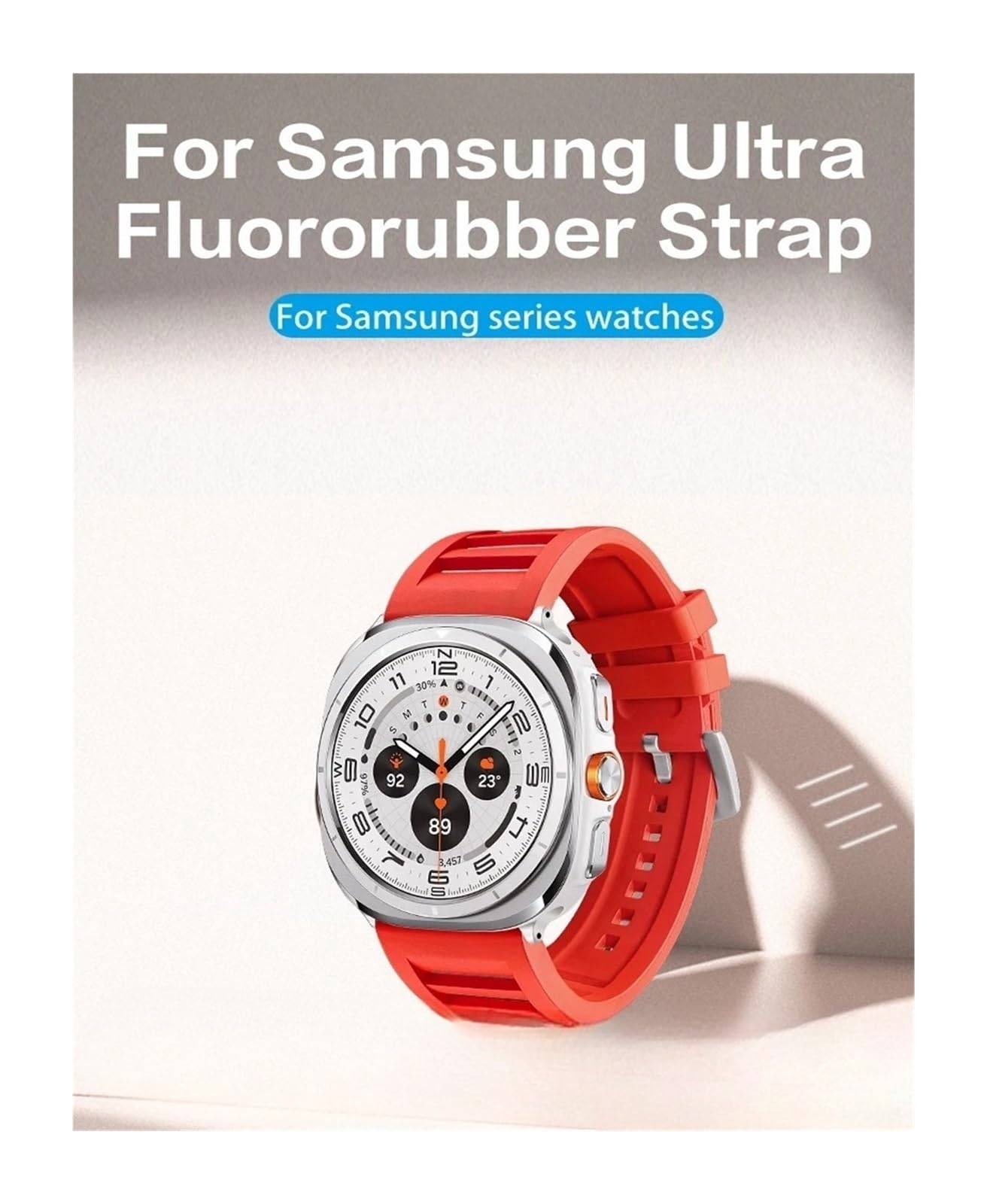 Correa de caucho fluorado for Samsung Galaxy Watch 7 Ultra 47 mm, deportiva, transpirable, correa de reloj