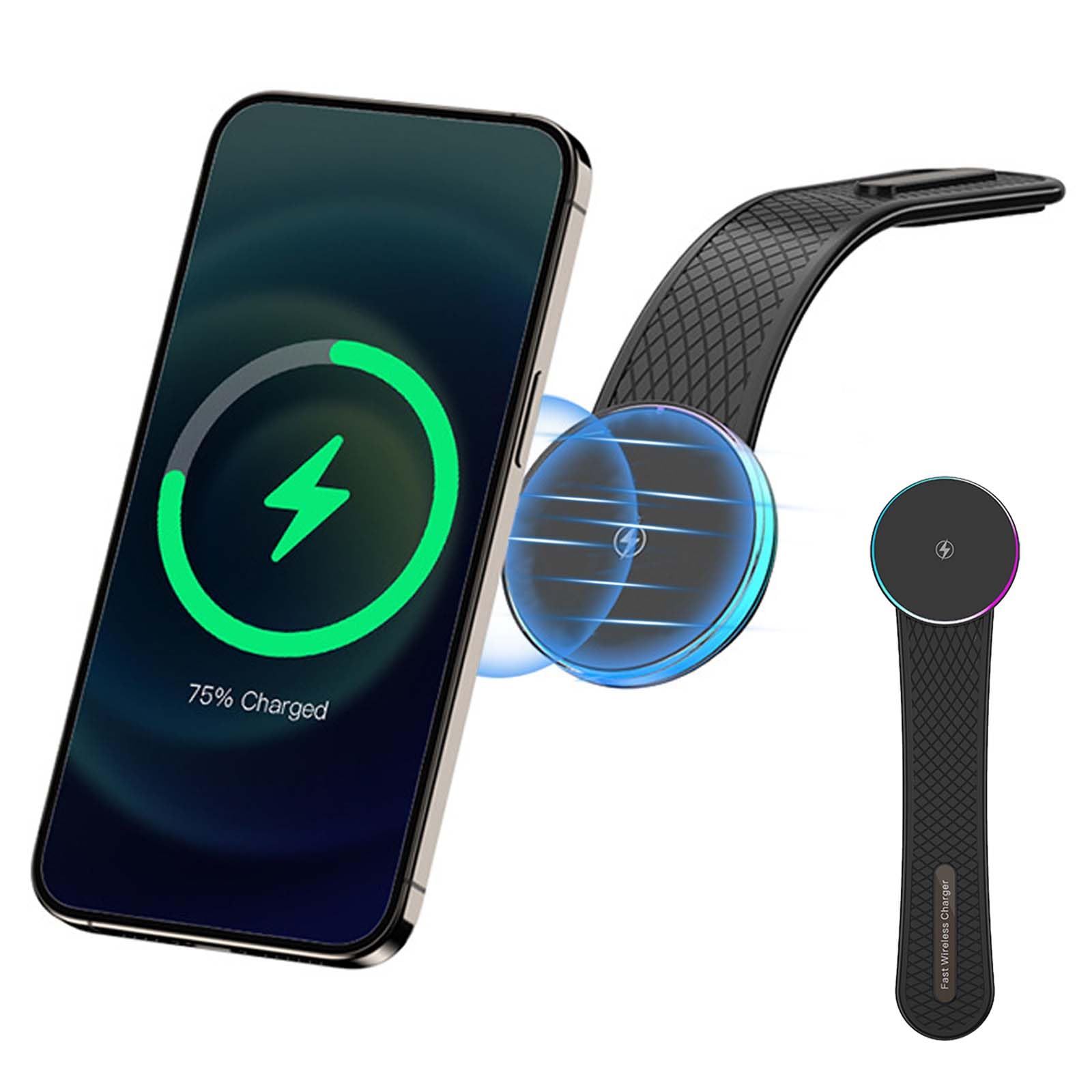 Caricatore Wireless Auto per Magsafe,Magnetic Car Ricarica con Funzione di Ricarica,nano ventosa,Rotazione a 360°,Pieghevole a Piacere,Compatibilità con iPhone Series 15/14/13/12