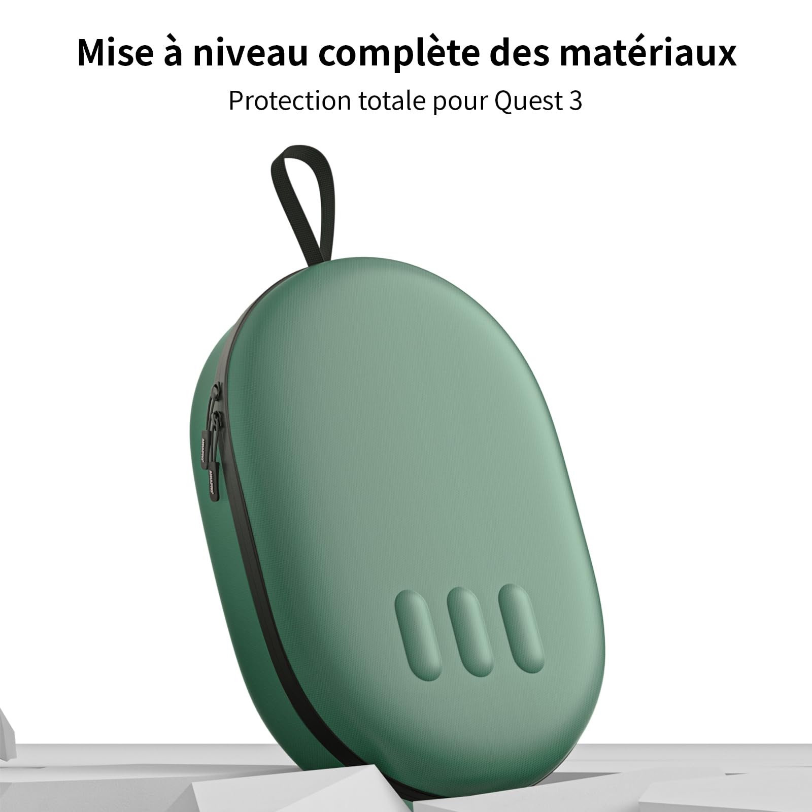 Housse de Transport pour Meta Quest 3S/Quest 3, Compatible avec Le Elite Strap à Batterie, Les manettes et Autres Accessoires, Coque Rigide et Protection supérieure pour Les Voyages, Vert