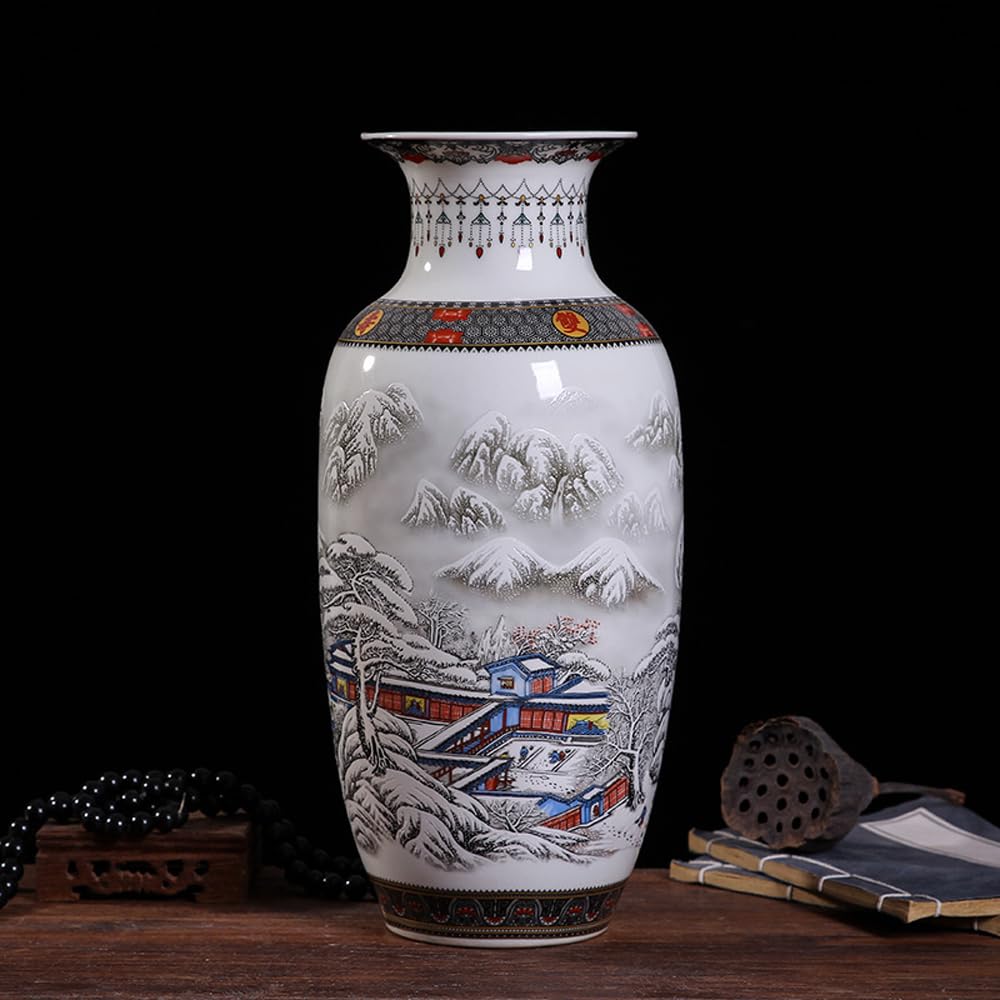 asdchZen Blue & White Porcelain Vases Antique Vase Blue And White Chinese Vase,Plant Containers Accessories Hydroponic Vase Ceramics Bamboo Flower Flower Creative,F