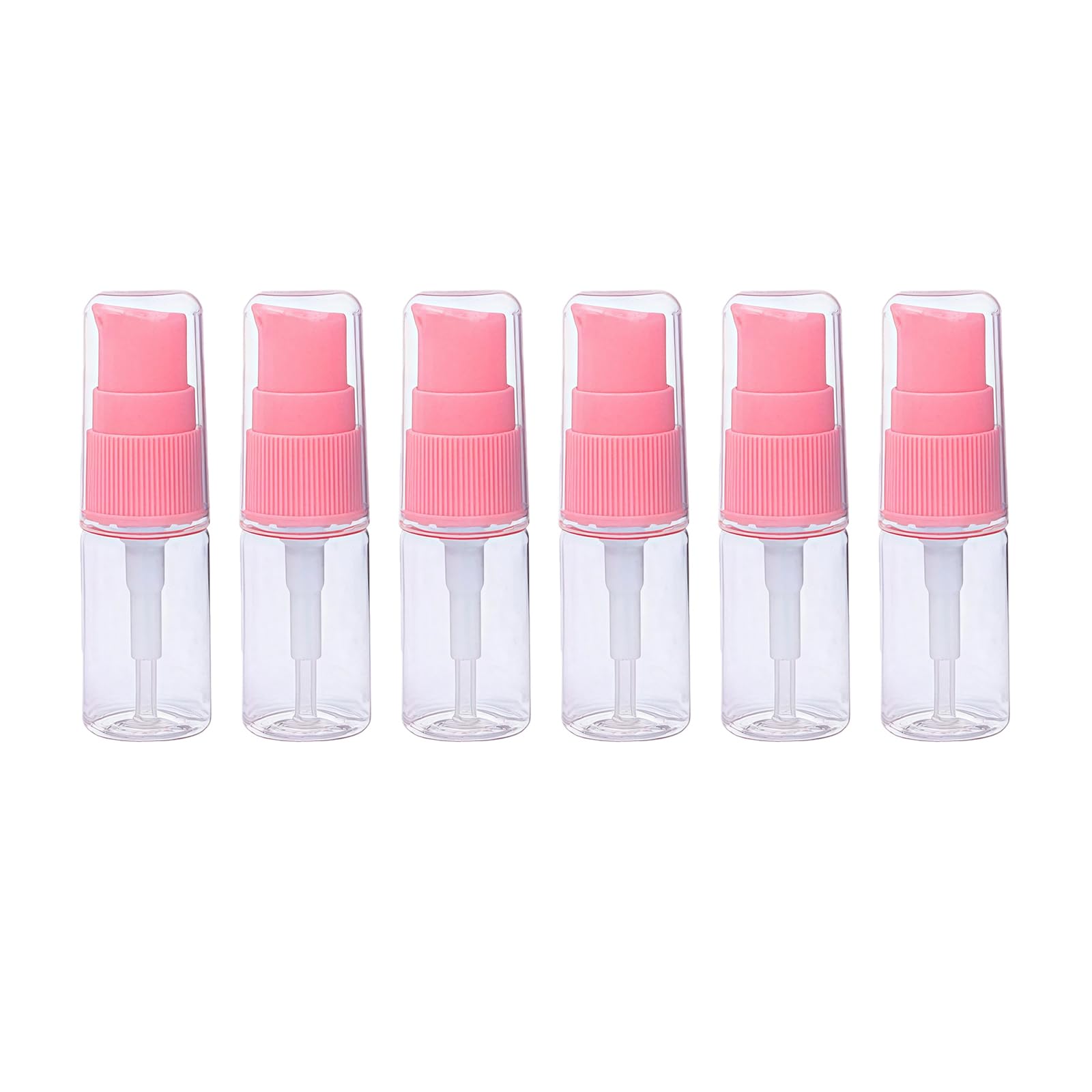 erioctry 10ML Portable Empty Refillable Bottle Cream Shampoo Lotion Treatment Pump Bottle with Cap Travel Bottles Toiletries Liquid Container for Cosmetic Make-up Pack of 6