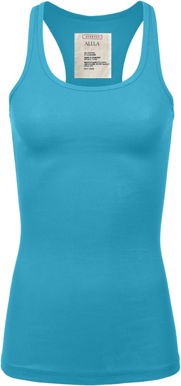 Women's Racerback Tank Top Layering Ribbed Basic Undershirt (S-3X)