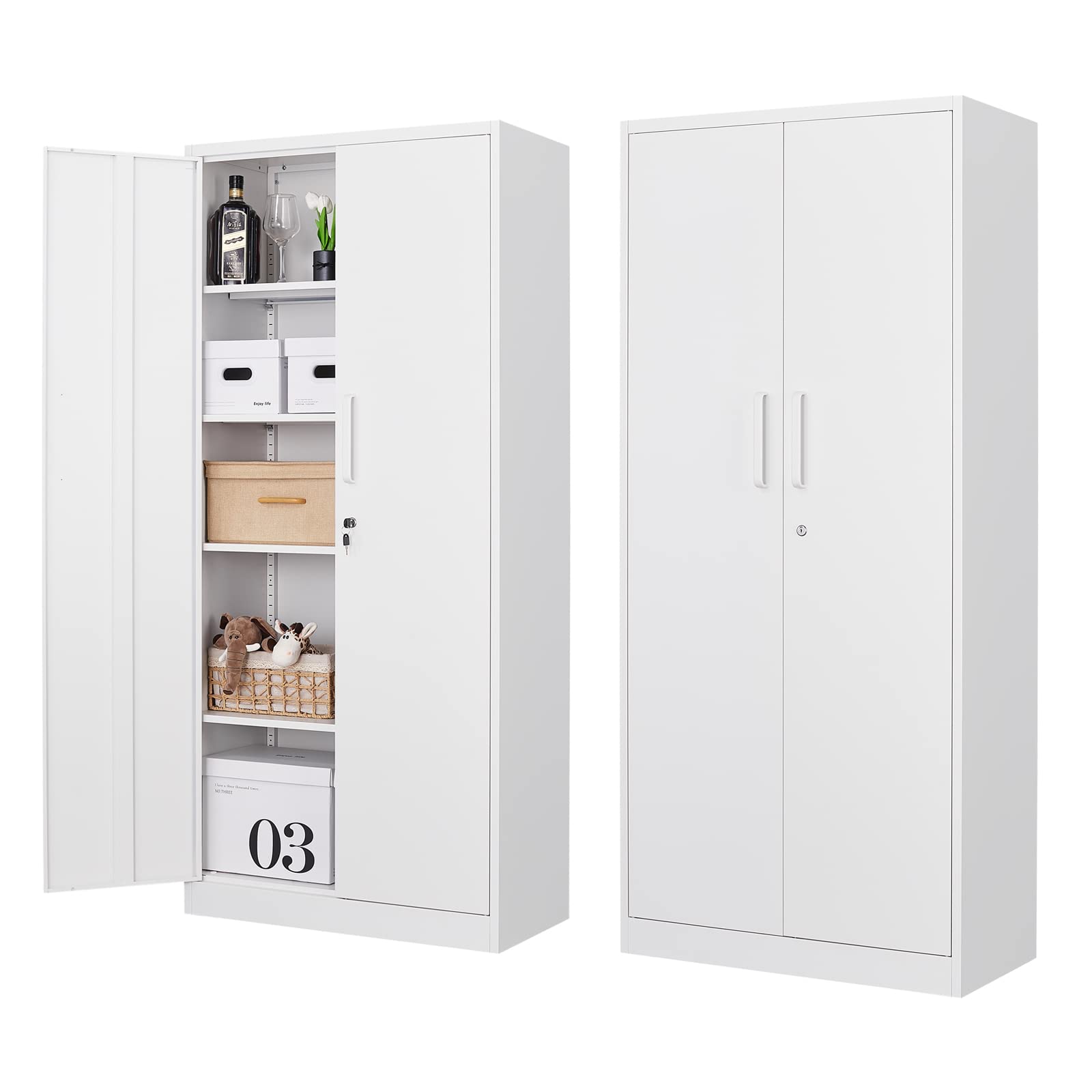 Buy SISESOL Metal Storage Tall Metal with 2 Doors
