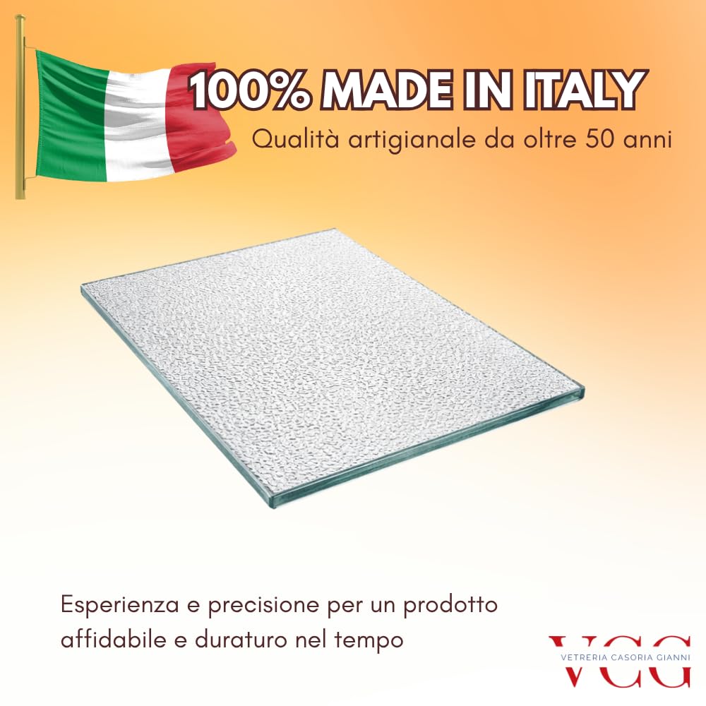 Ripiano Frigorifero Universale in Vetro Stampato C Opaco 47x27 cm 4mm | Mensola Vetro Frigo Extra Resistente Bordo Lucido | Ricambio Universale per Frigorifero