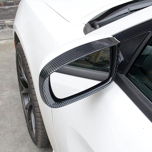 Miniatura 2 de Crosselec Borde de moldeo de visera de espejo de puerta lateral de fibra de carbono para Dodge Charger 2015-2021