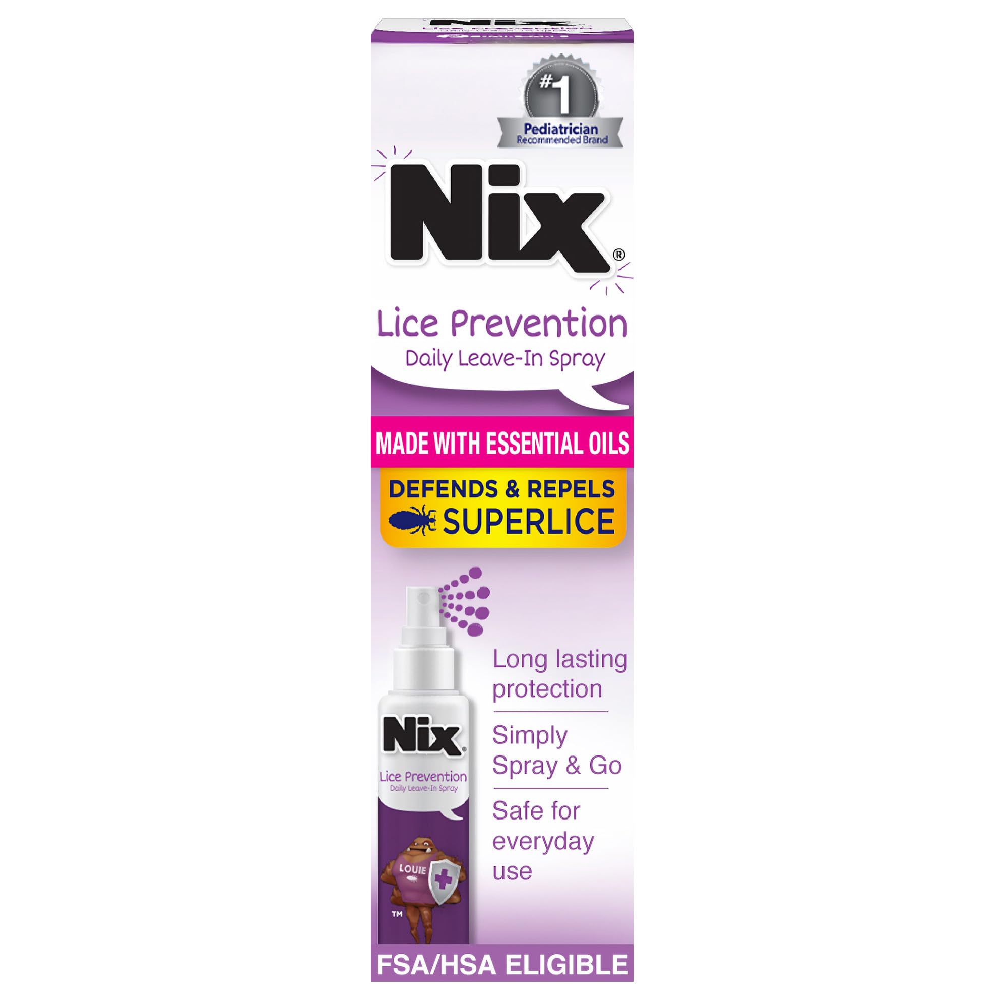 Nix Lice Prevention Spray for Kids, A Daily Leave-In Conditioning Spray to Repel Superlice, 6.0 fl oz
