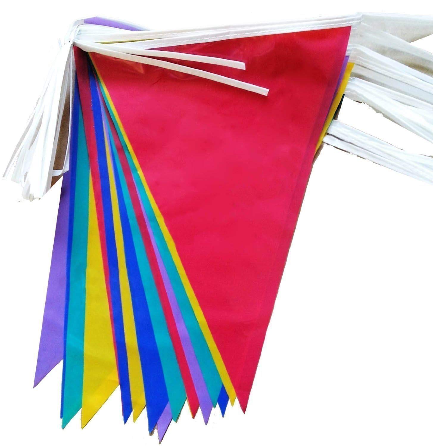 Topeedy 40 M-80 Bandierine Blu, 40 M, Bandiere Triangolari Impermeabili Per Esterni, Per Feste Di Compleanno, Baby Shower, Decorazioni Per Festival
