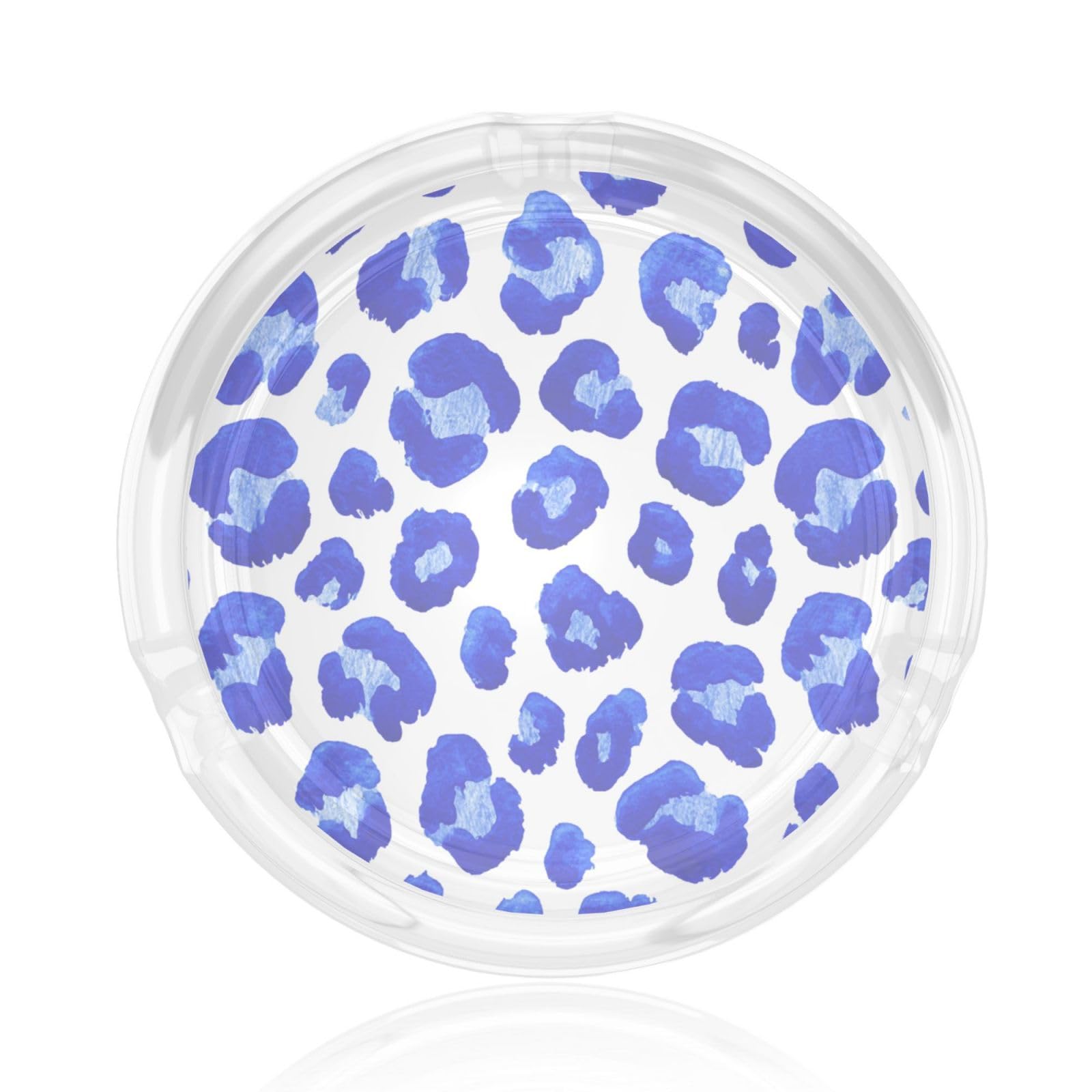 Blue Leopard Print Glass Ashtray For Cigarettes Ash Trays Case For Home Office Decor