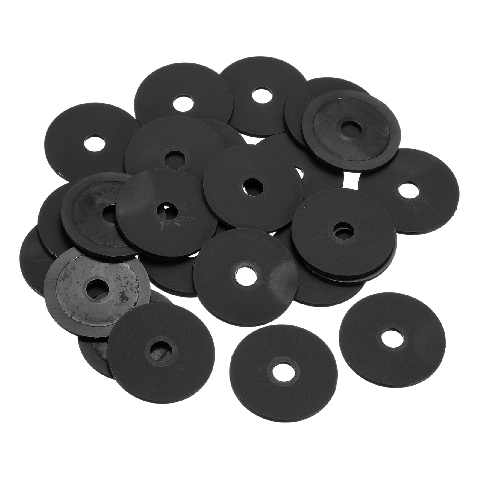25Pcs M10 Nylon Flat Washers Plain Washer 10mm ID 40mm OD 2mm Thick Plastic Spacers for Screws Bolts Garden Faucet Plumbing Repair, Black