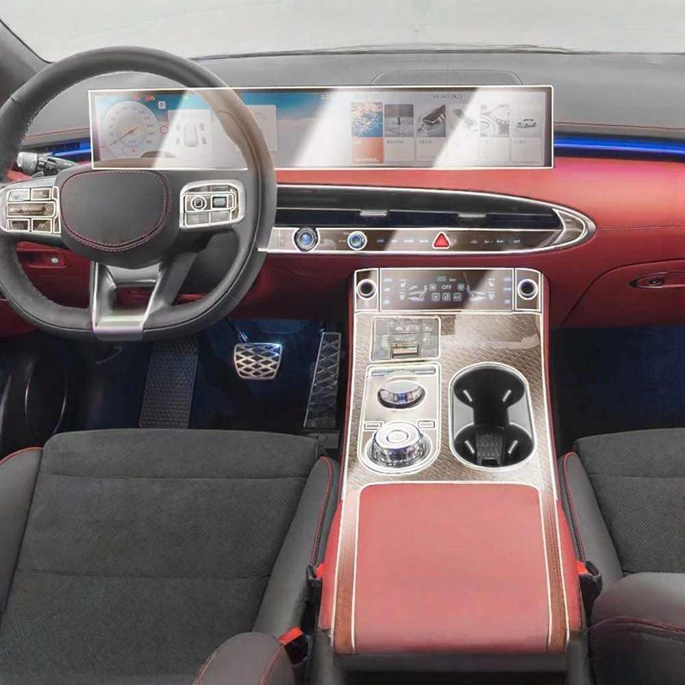 Dashboard Navigation Auto Interior Protective Film TPU, for Genesis GV70 2025 Anti-Scratch Sticker