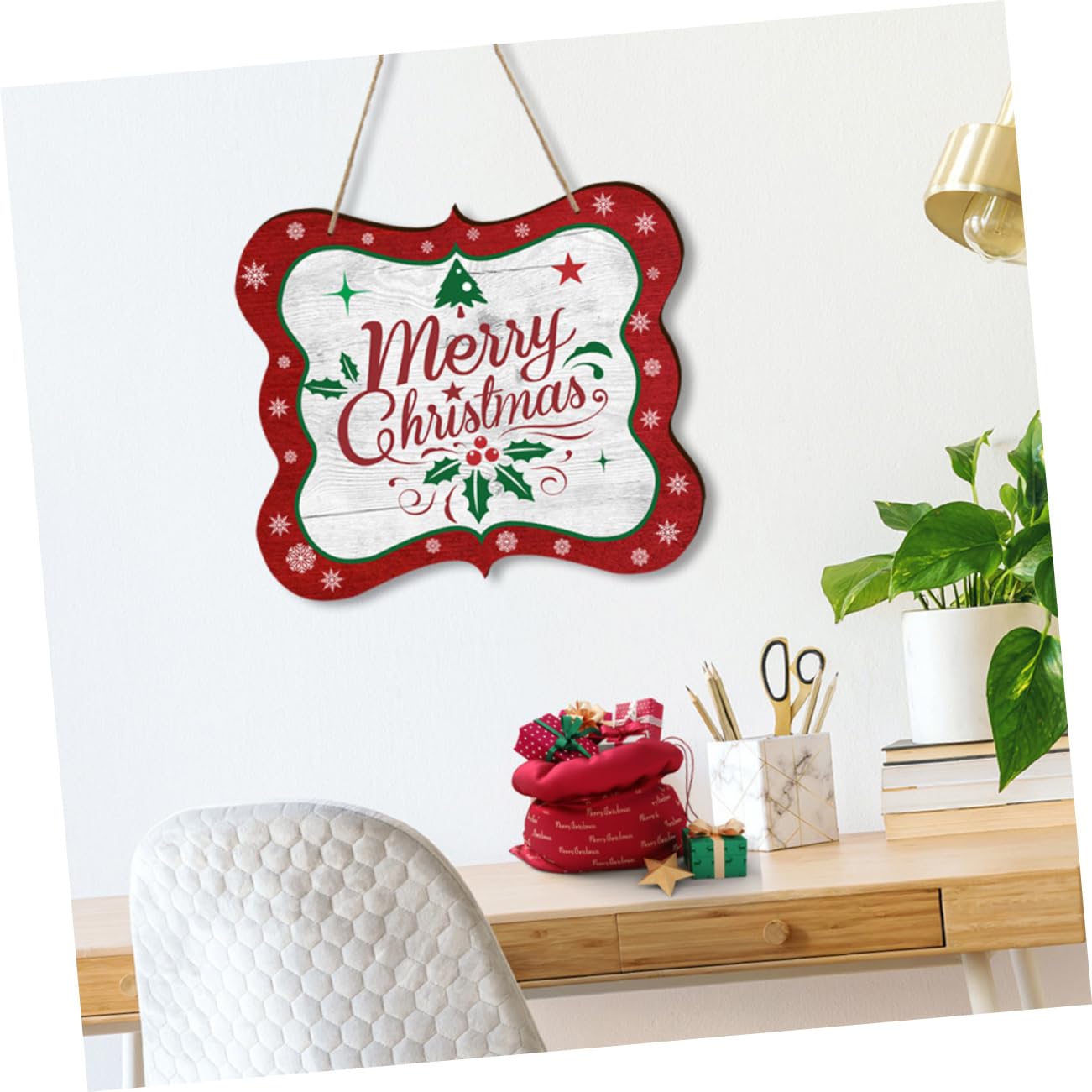 Zerodeko 4 Juegos Letrero De Puerta Colgante Guirnalda Exterior Árbol Decoraciones Pre Navidad Inflable Copla Frente Hogar Decoración Ornamento Home Decoracion De Madera Rojo
